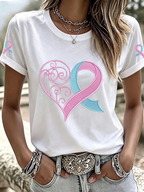 Women'S Breast cancer awareness Printed Casual T-Shirt