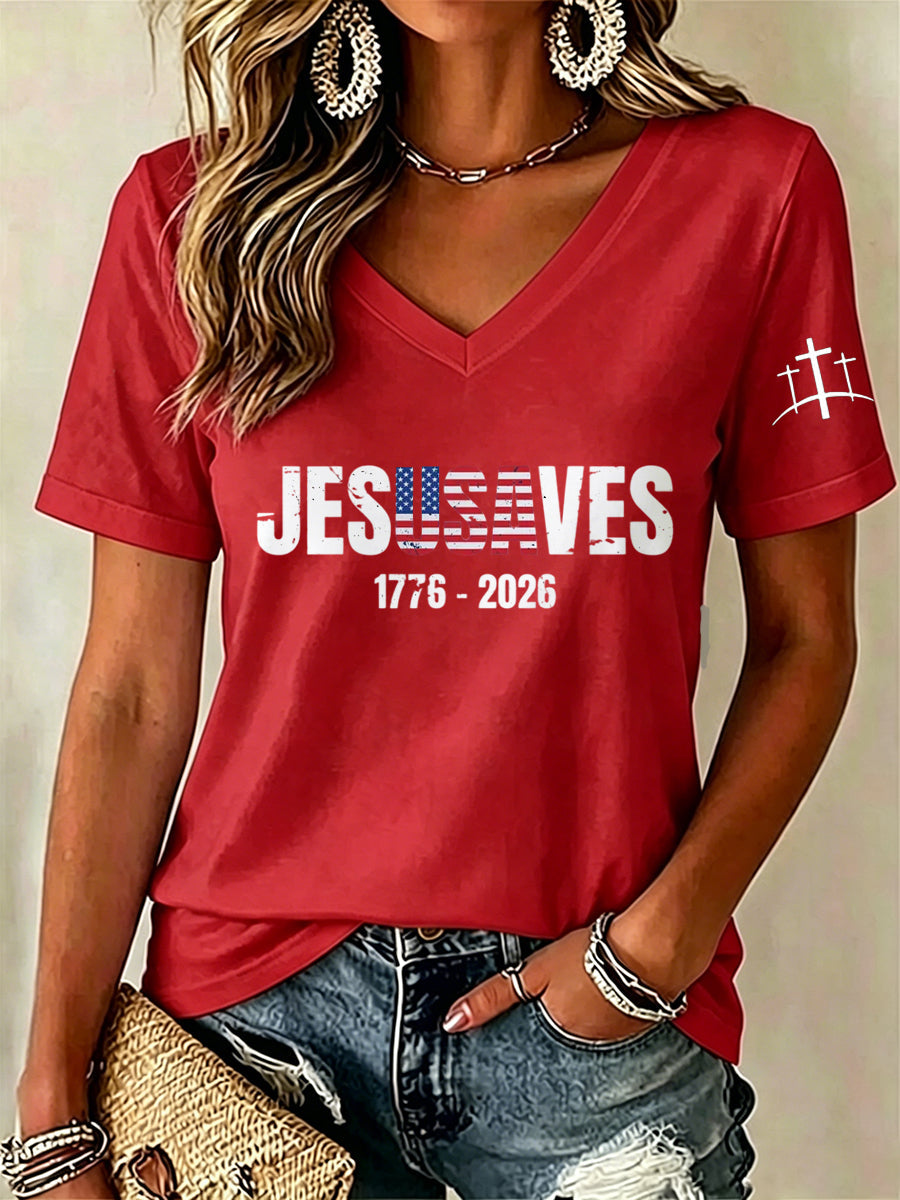 Women'S Jesus Saves  Print Printed T-Shirt