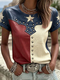 Women's USA Printed Casual T-shirt