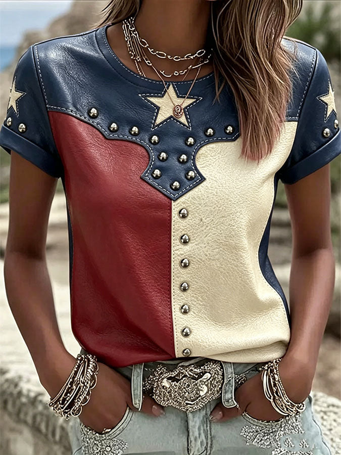 Women's USA Printed Casual T-shirt