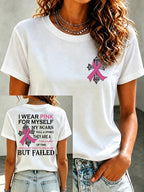 Women'S Belief In Breast Cancer Publicity Print Short Sleeve T-Shirt