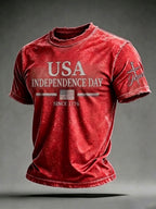 Men'S USA  Independence Day   Faith Art Printed T-Shirt