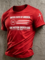 Men'S 250Th Of American Flag One Nation Under God T-Shirt