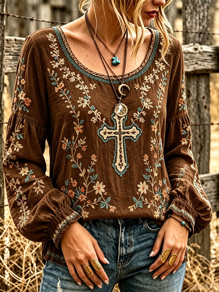 Women's Faith Western Casual Printed Top