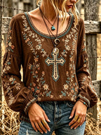 Women's Faith Western Casual Printed Top