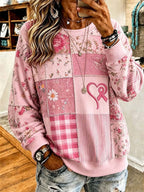 Women'S Breast Cancer Awareness Print Sweatshirt