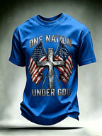 Men'S USA  Independence Day   Faith Art Printed T-Shirt