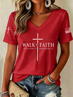 Women's Faith Print Top