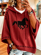 Women's Western Retro Style Animal Printed Hoodie