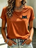 Women'S Cat Printed Casual T-Shirt