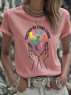 Women'S Breast Cancer Awareness Print Short-Sleeve T-Shirt