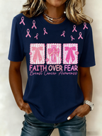 Women'S Belief In Breast Cancer Publicity Print Short Sleeve T-Shirt