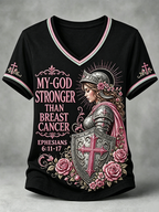 Women'S Breast Cancer Awareness Printed Casual T-Shirt