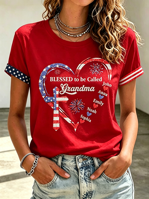 250Th Anniversary Commemorative Faith Glitter Printed Round Neck Top In The United States