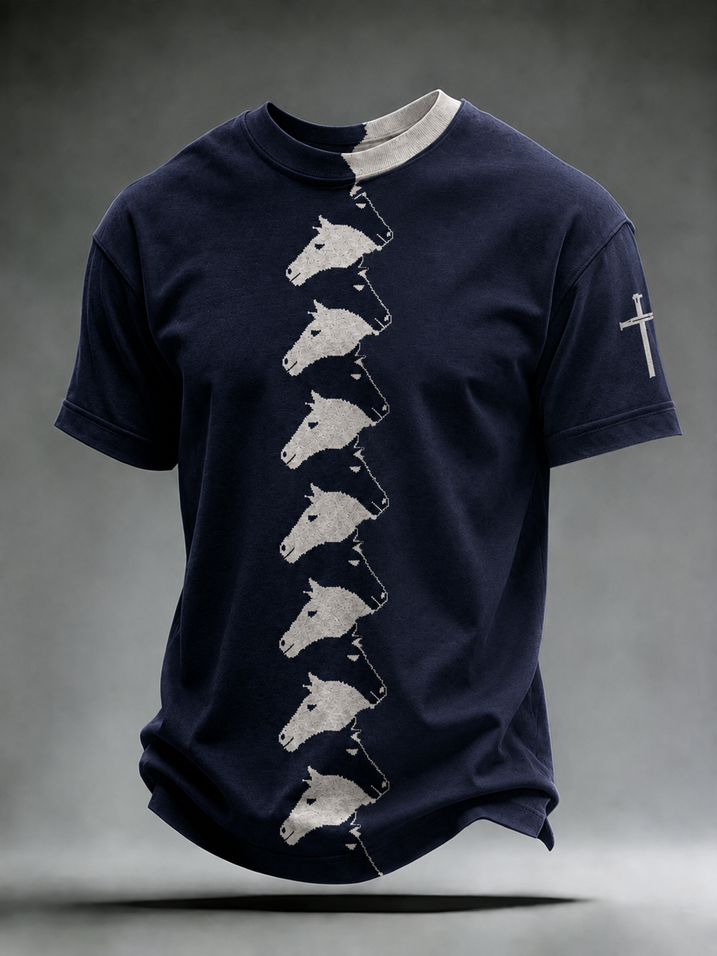 Men'S Western Style Cross Retro Casual T-Shirt