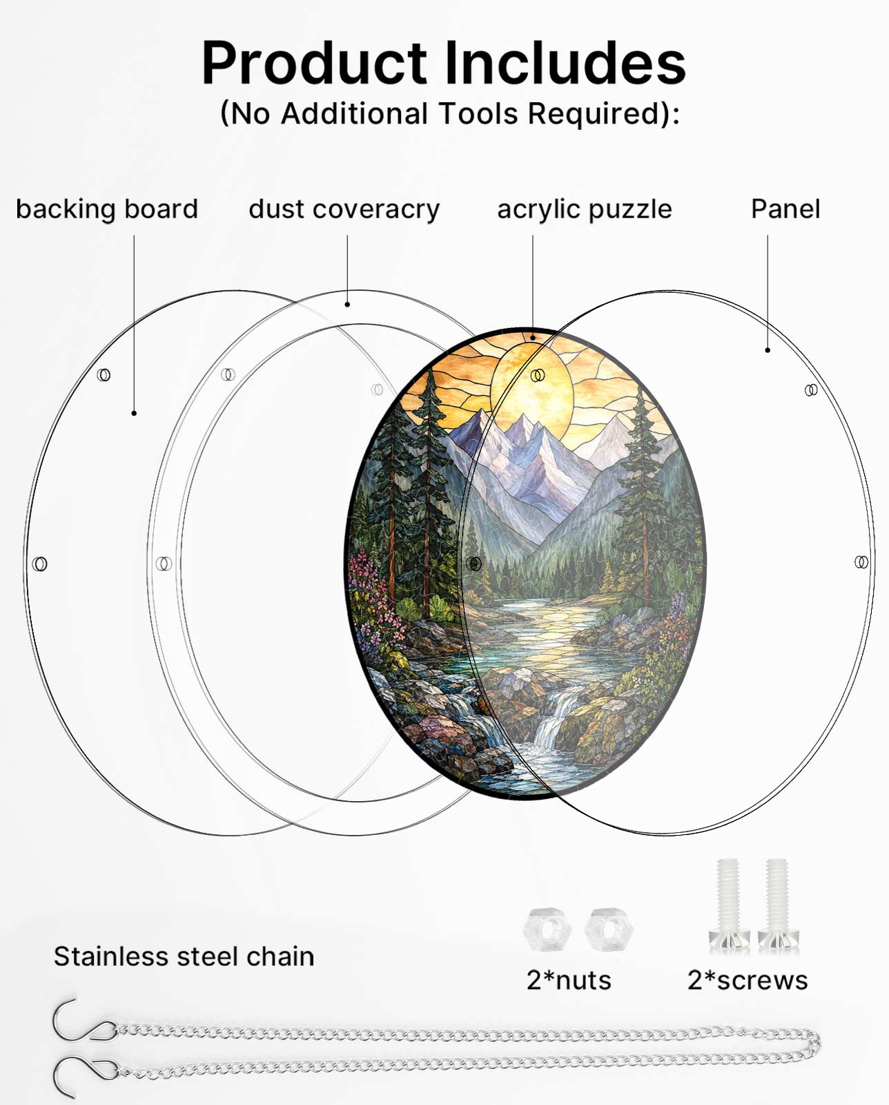Acrylic Jigsaw Puzzle Suncatcher - Golden Valley