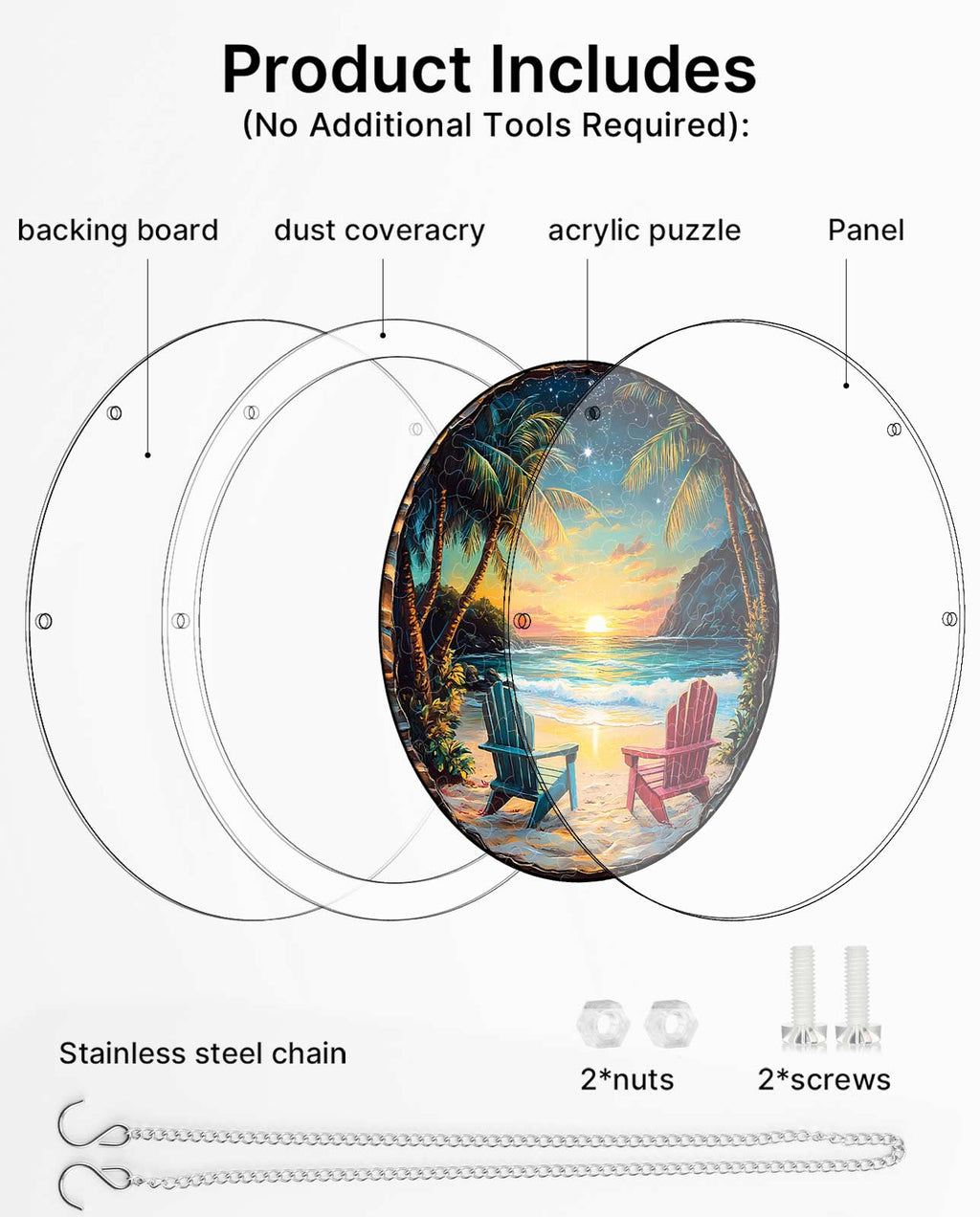 Acrylic Jigsaw Puzzle Suncatcher - Enchanted Shores