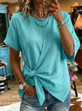 Women's Retro Casual Lace Up Shirt