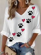 Women's Retro Animal Paw Print T-Shirt