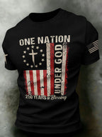 Men'S USA  Independence Day   Faith Art Printed T-Shirt