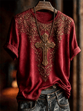 Vintage Floral Art Print Casual Short Sleeve T-shirt