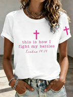Pink Series Disease Health Awareness Public Welfare Printed Round Neck T-Shirt