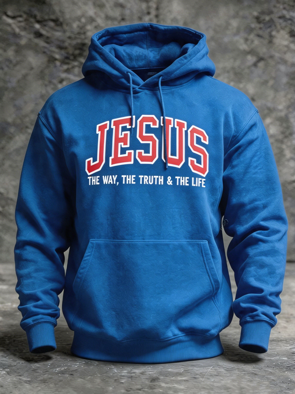 Retro Jesus Print Men'S Hooded Sweatshirt
