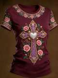 Women's Faith Print Casual T-shirt