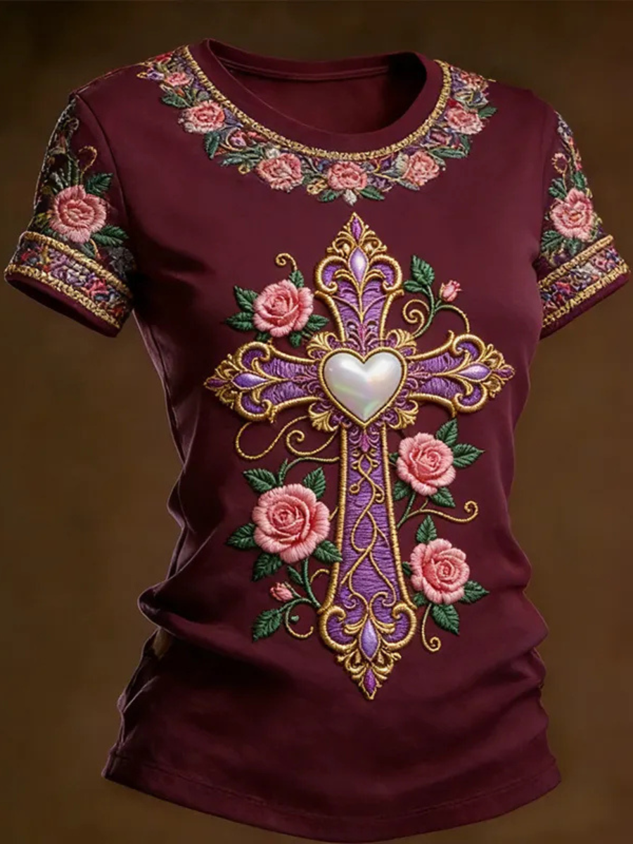 Women's Faith Print Casual T-shirt