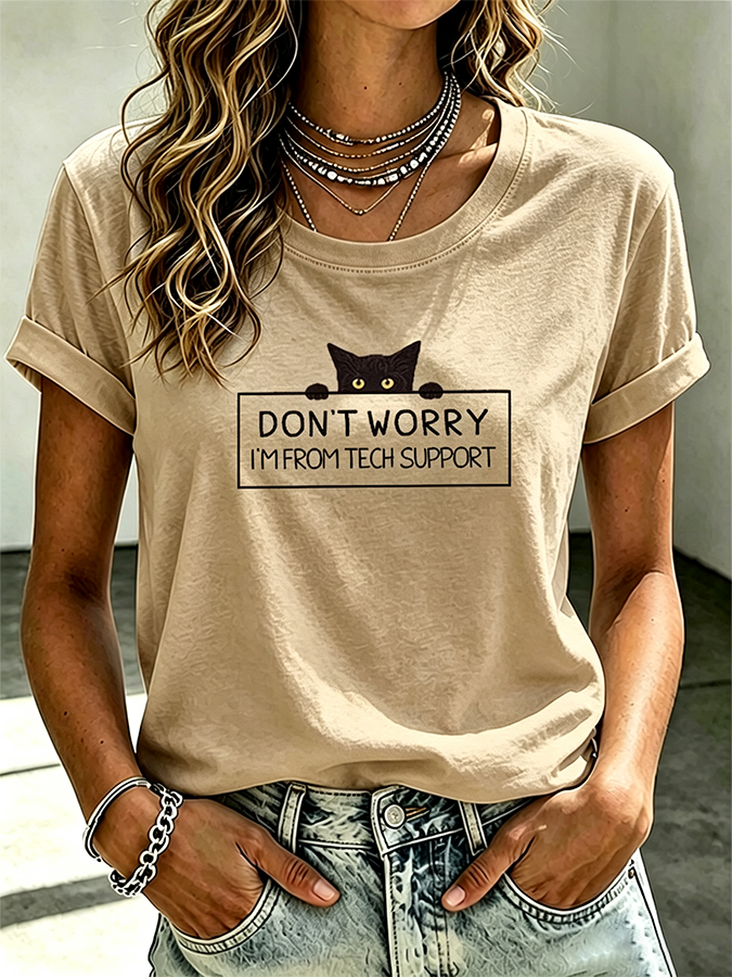 Cute Cat Claw Printed Casual T-Shirt
