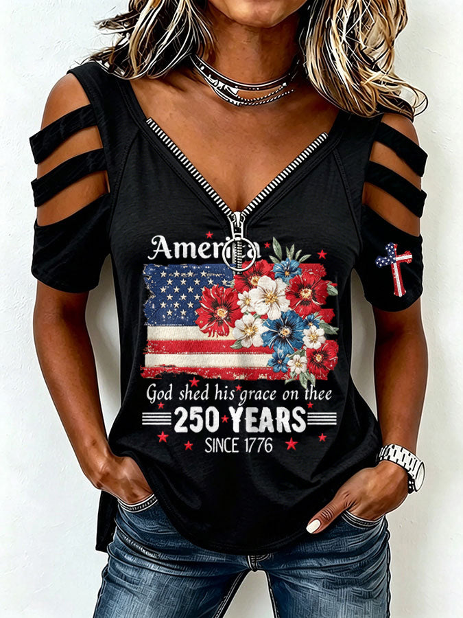 Women'S Casual Faith Hollow Patriotic T-Shirt