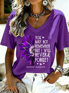 Women'S Alzheimer's awareness Printed Casual T-Shirt