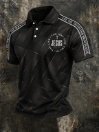 Men'S Retro Faith Printed Lapel Shirt