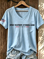 Women's ���ONE NATION UNDER GOD��� Printed T-shirt