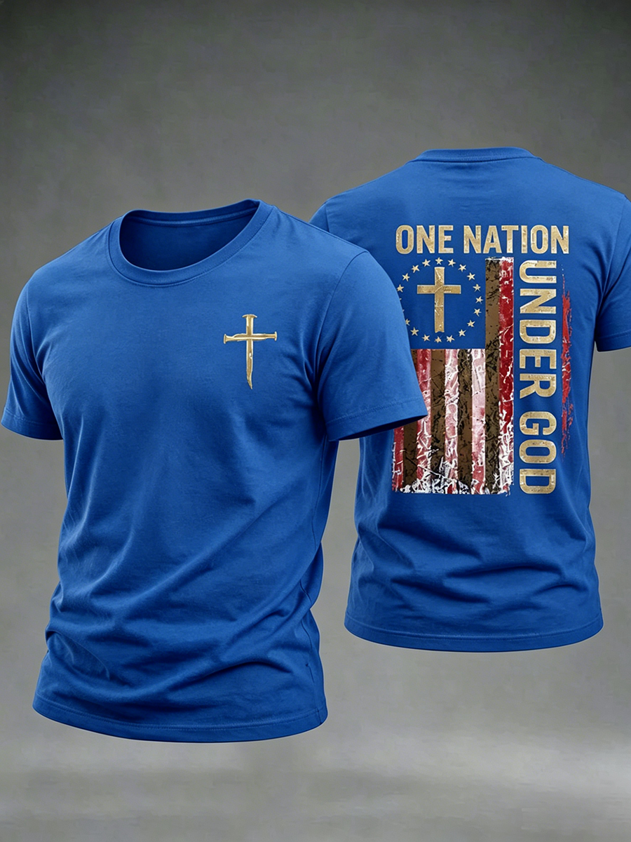250Th Anniversary Faith Cross Printed Round Neck T-Shirt In The United States