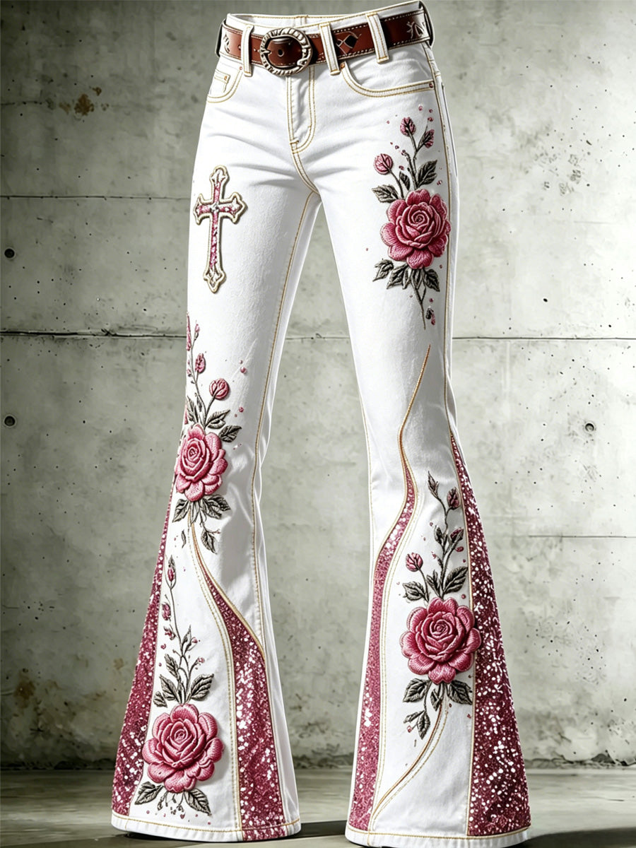 Women's Floral Casual Long Pants