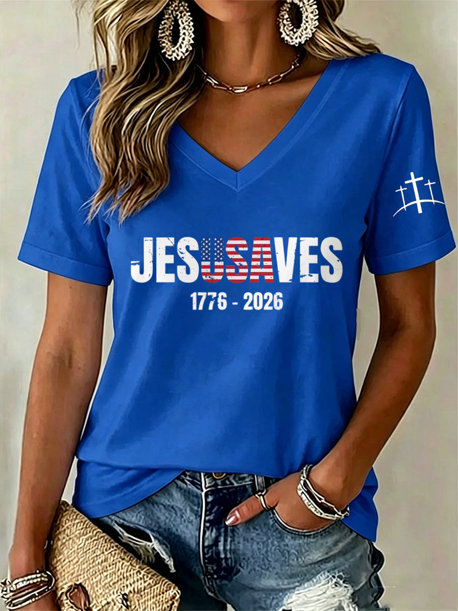 Women'S Jesus Saves  Print Printed T-Shirt