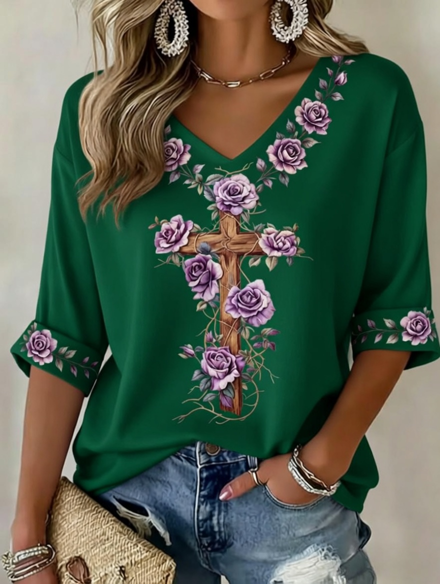 Women'S Faith Art Printed T-Shirt