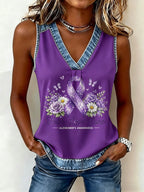 Women's Alzheimer's awareness Print Vest