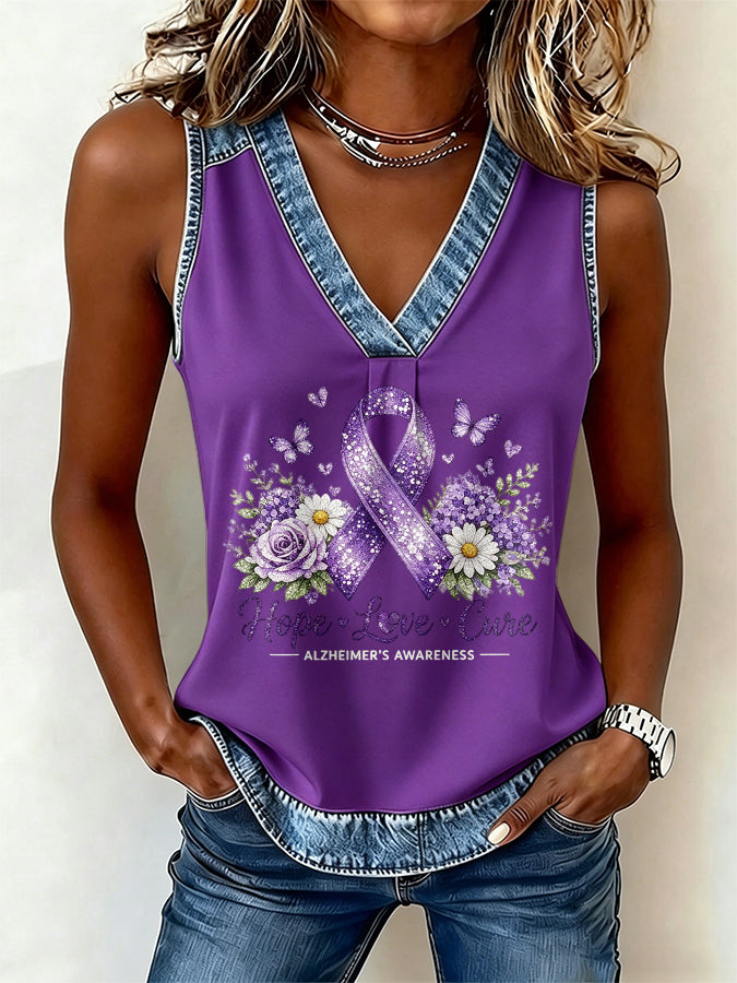 Women's Alzheimer's awareness Print Vest