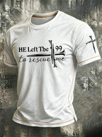 Jesus Cross Faith Commemorative Printed Round Neck T-Shirt