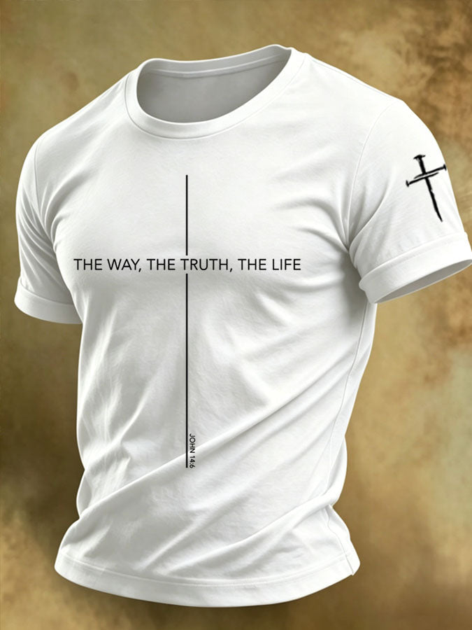 Men's  The Way the Truth the Life  Printed Casual T-shirt