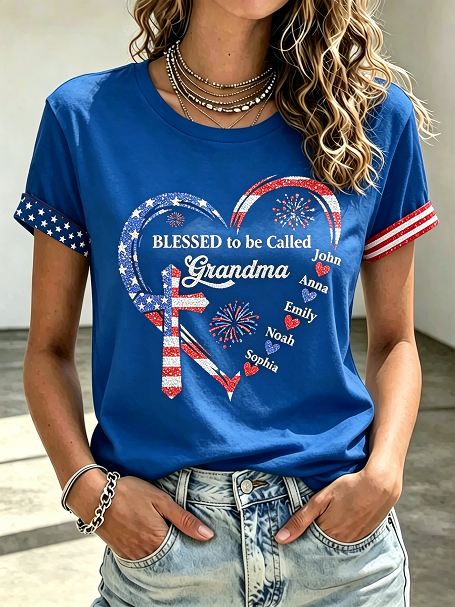 250Th Anniversary Commemorative Faith Glitter Printed Round Neck Top In The United States