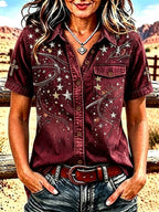 Women's Western-style Faith Short-sleeved Shirt