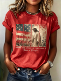 Faith In Jesus Slogan Slogan Commemorative Print Casual T-Shirt