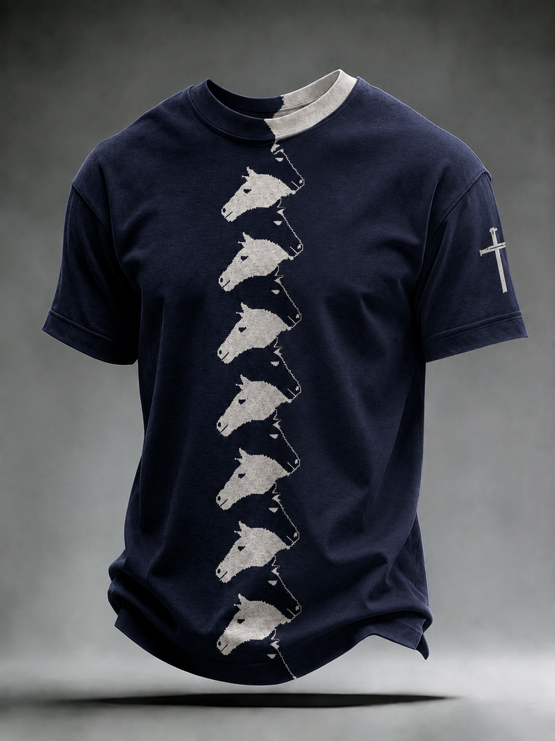 Men'S Western Style Cross Retro Casual T-Shirt