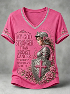 Women'S Breast Cancer Awareness Printed Casual T-Shirt