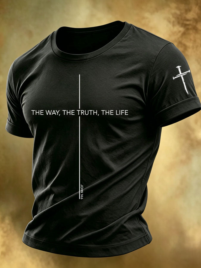 Men's  The Way the Truth the Life  Printed Casual T-shirt