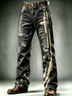 Men'S Faith Printed Casual Jeans