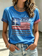 250Th Anniversary Commemorative Faith Printed Round Neck Top In The United States